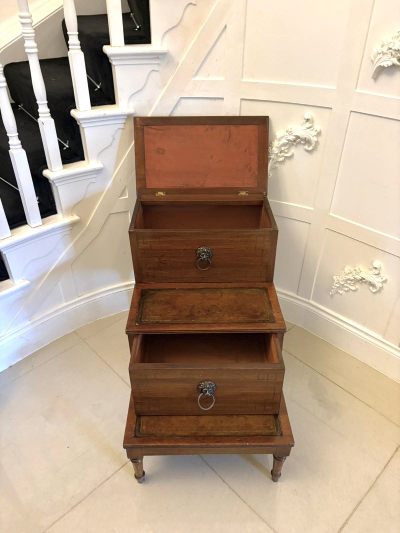 Antique George III Mahogany Library Steps - Image 5